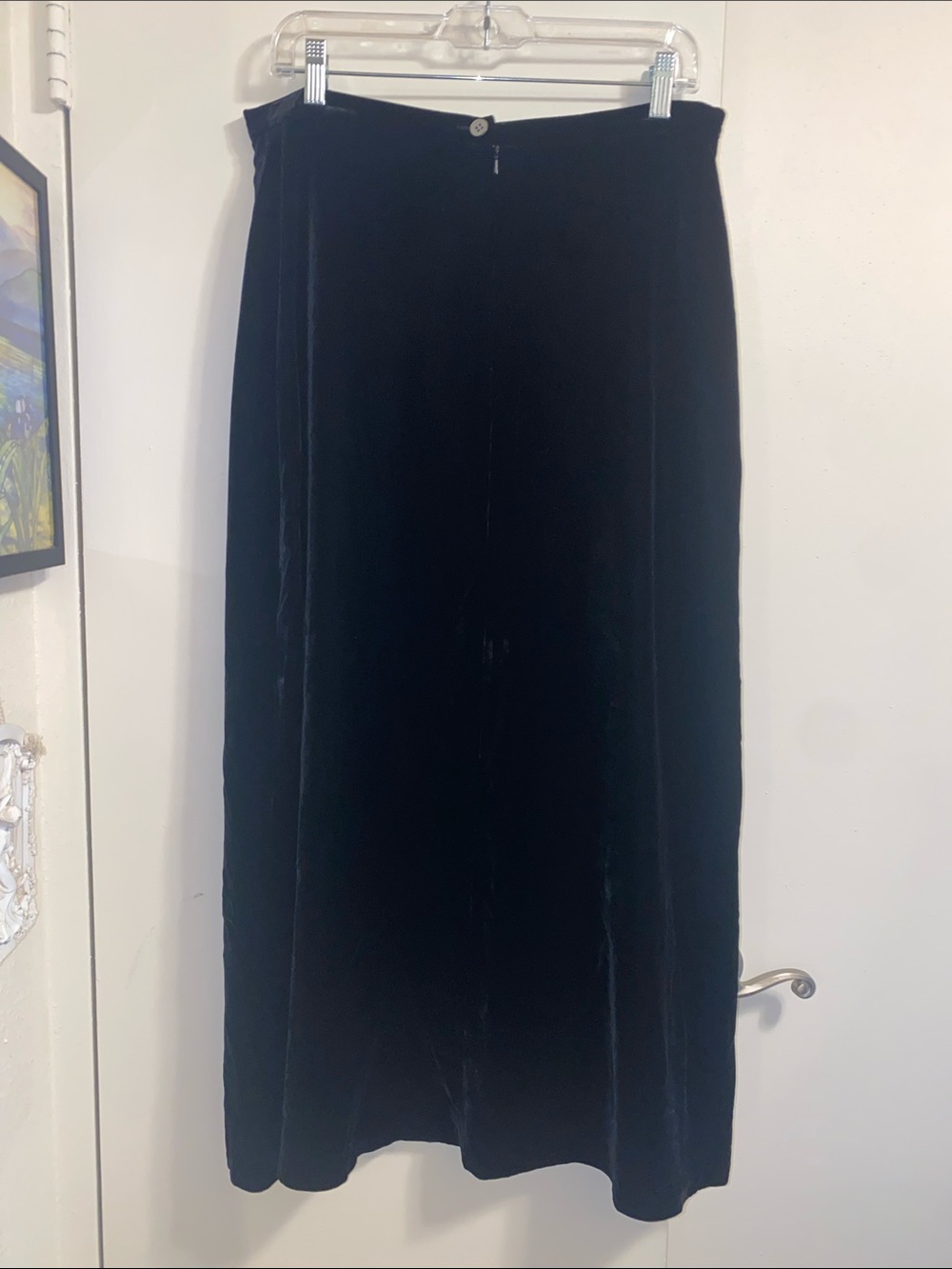 Laura Ashley Black Velvet‎ Maxi Skirt Size 12 Romantic Vintage - Picture 4 of 10